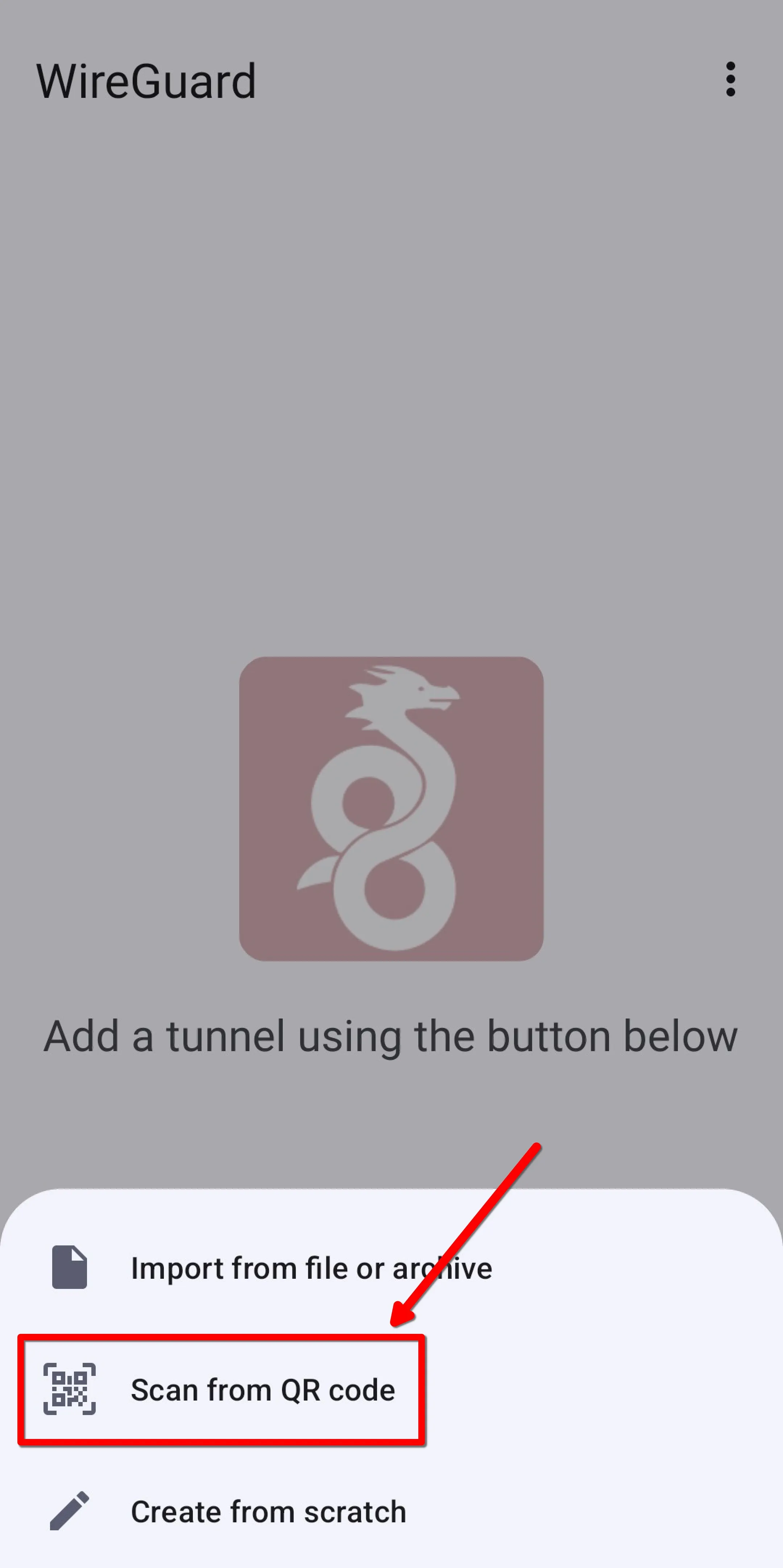 Menu on Android