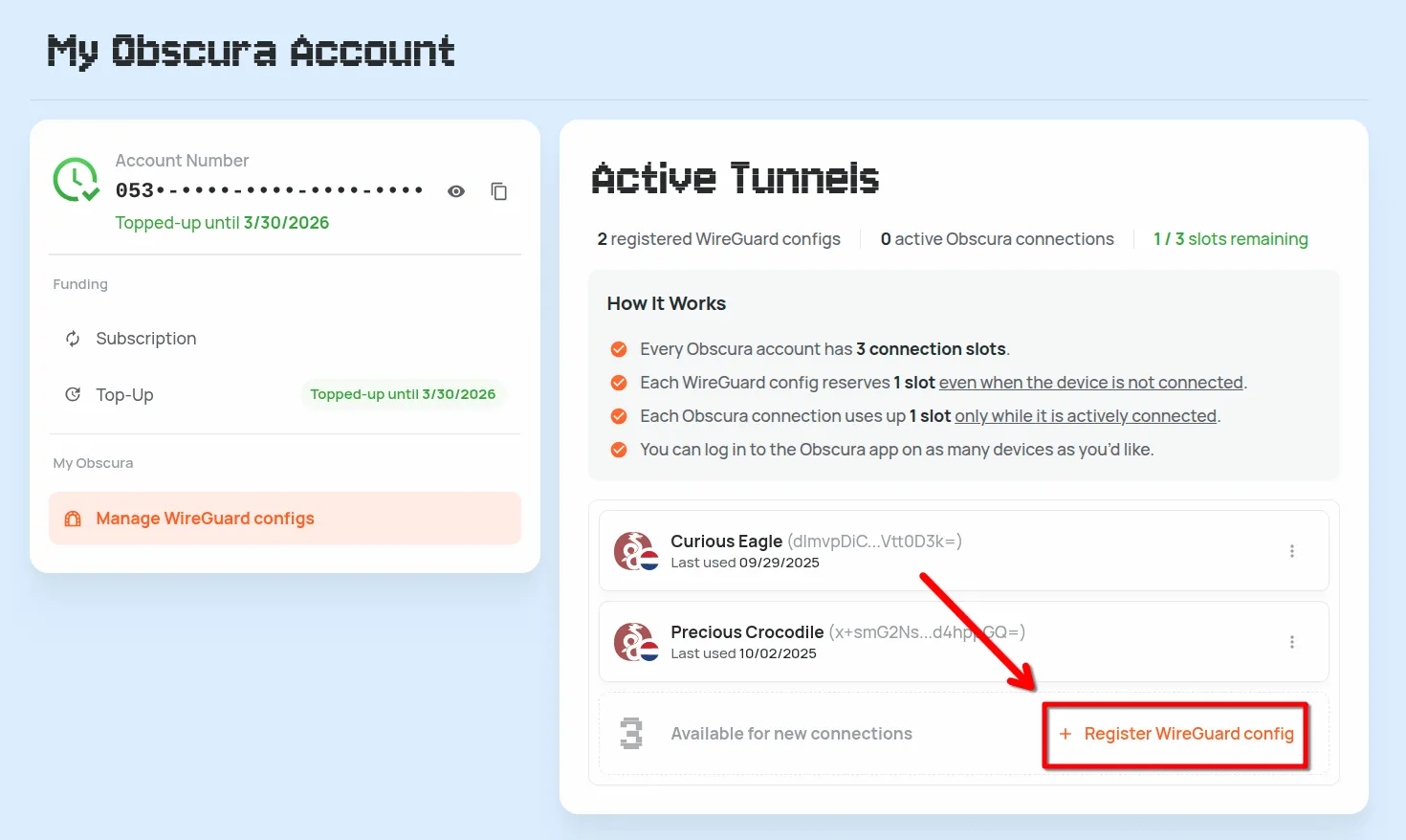 Register new Config