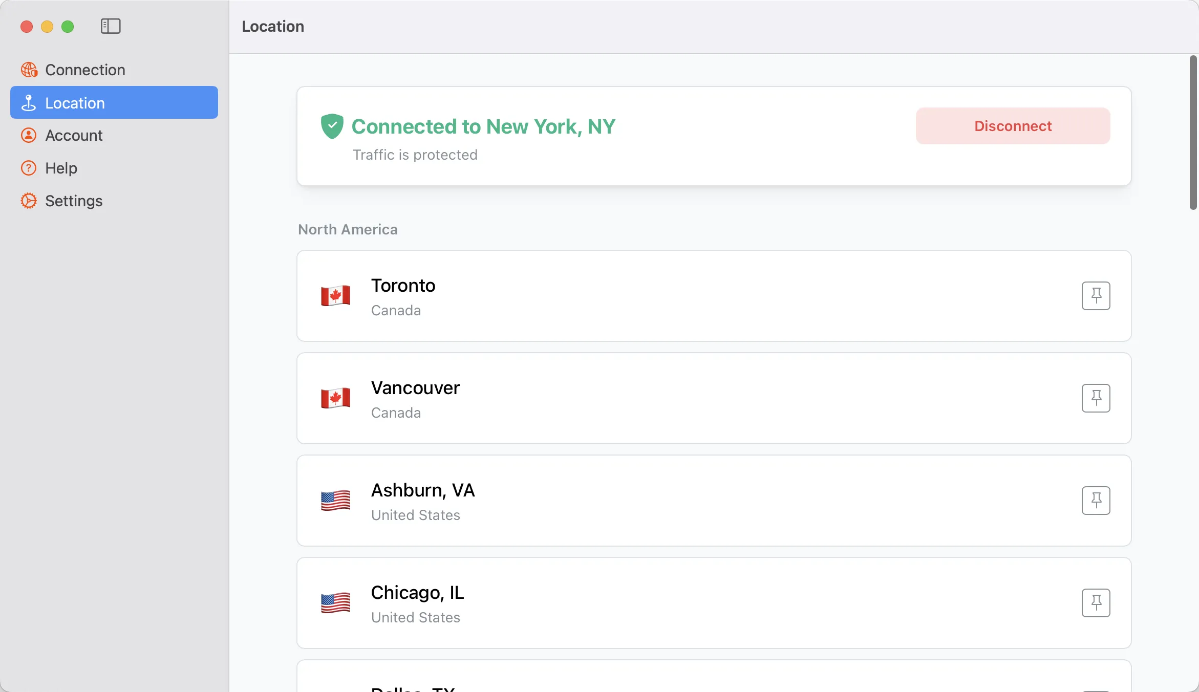 Screenshot of the Obscura application