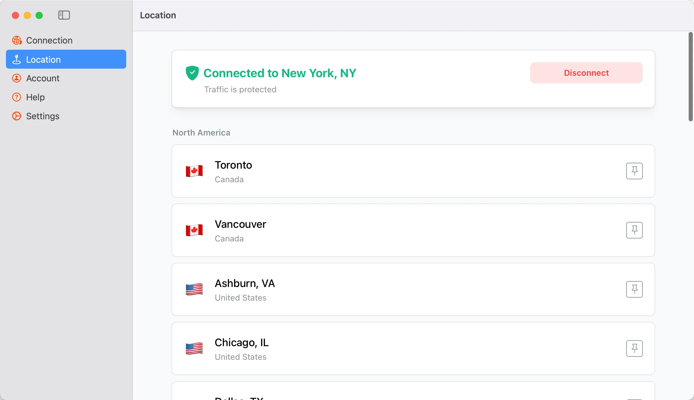 Screenshot of the Obscura application